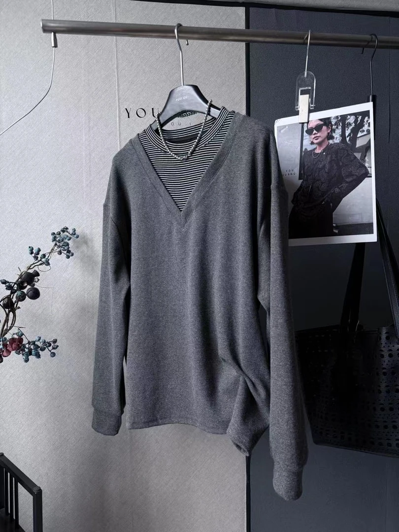 米多多 YC-1099-时尚潮流气质假两件上衣 kc