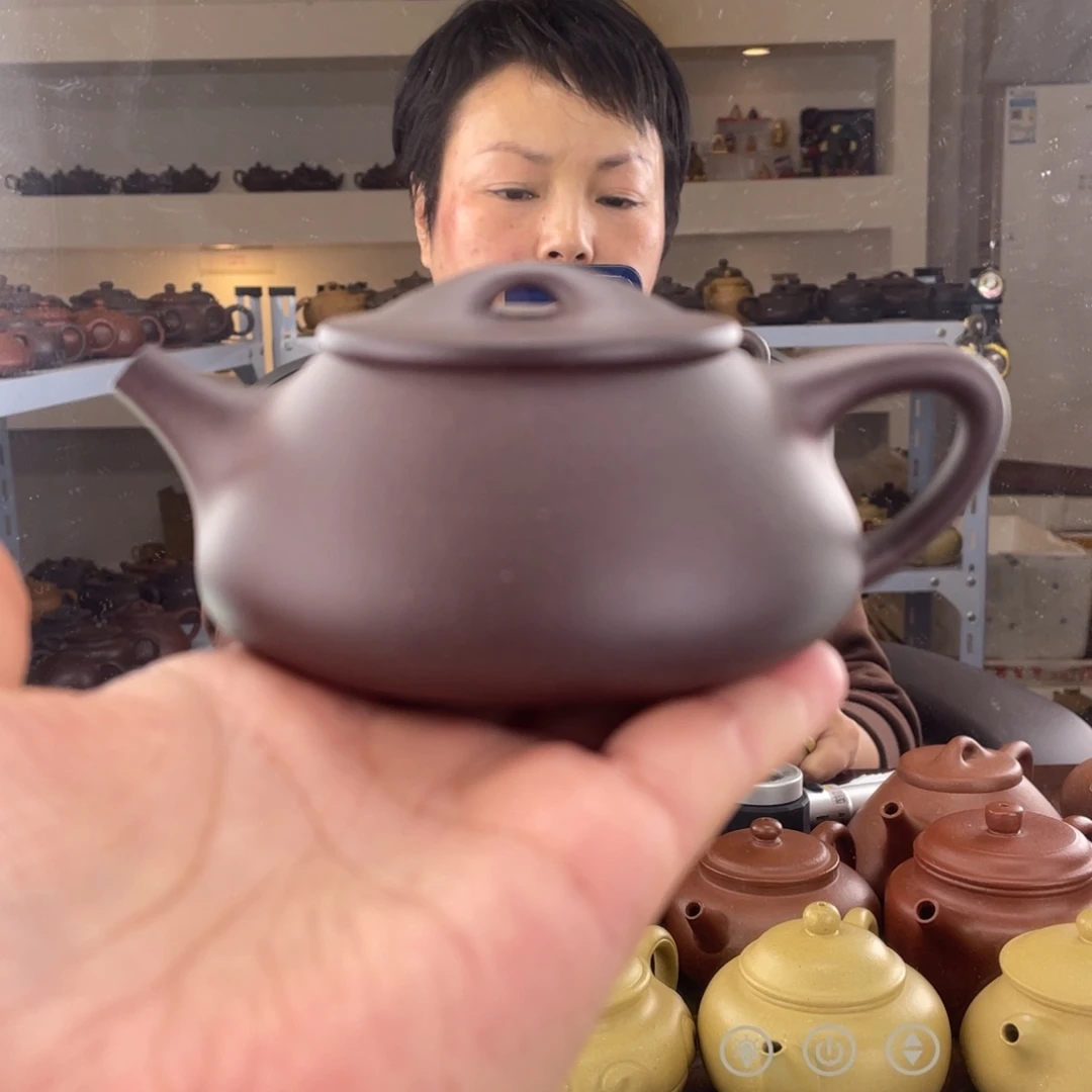 茶壶紫砂大水潭底槽清手磨料景舟石瓢200cc