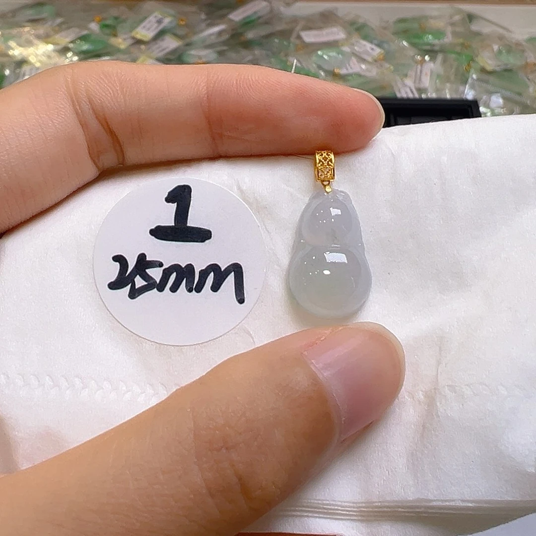 翡翠18K金镶嵌吊坠(不含链)翡翠