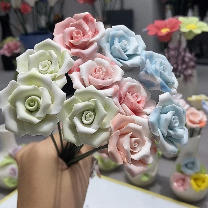 陶瓷纯手工捏花设计