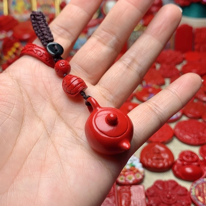 天然辰砂工艺品朱砂钥匙扣