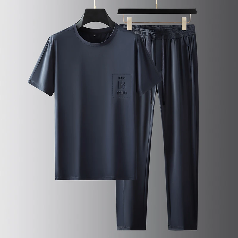 JOZDICE/纪治迪哲运动服套装男夏季轻薄干爽吸湿短袖挺阔休闲套装