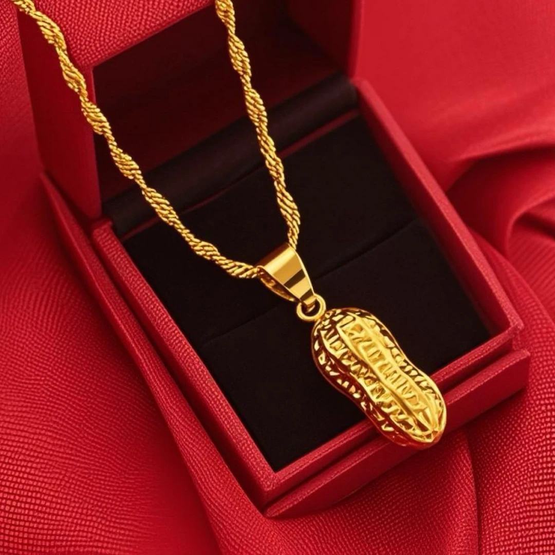 合金吊坠 花生吊坠项链正品水波纹锁骨链015