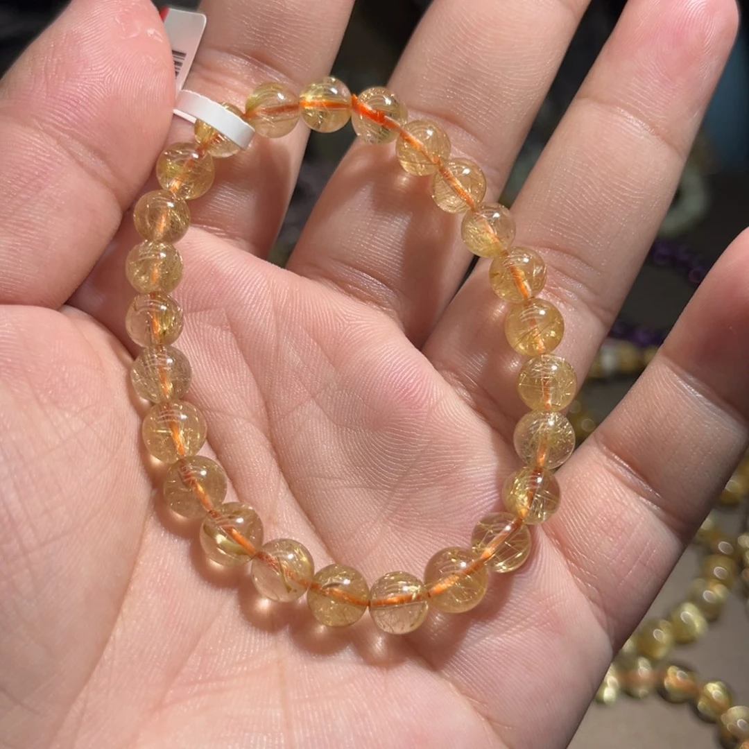 水晶手串未镶嵌金发晶