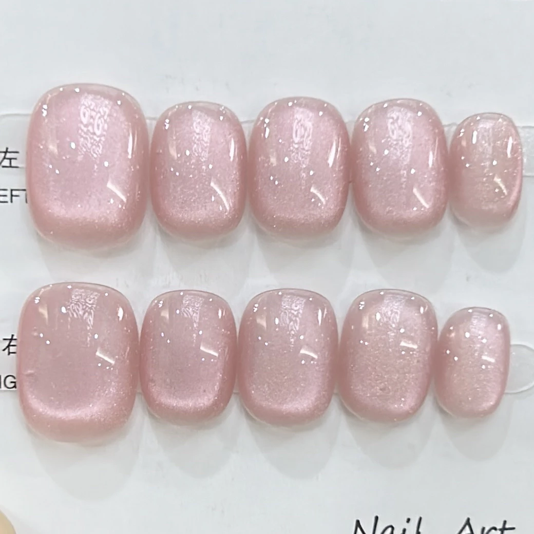 【BabyPink】超短豆豆短方圆猫眼手工穿戴甲