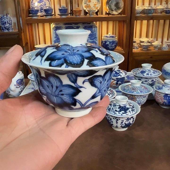 錡镇堂手工手绘盖碗