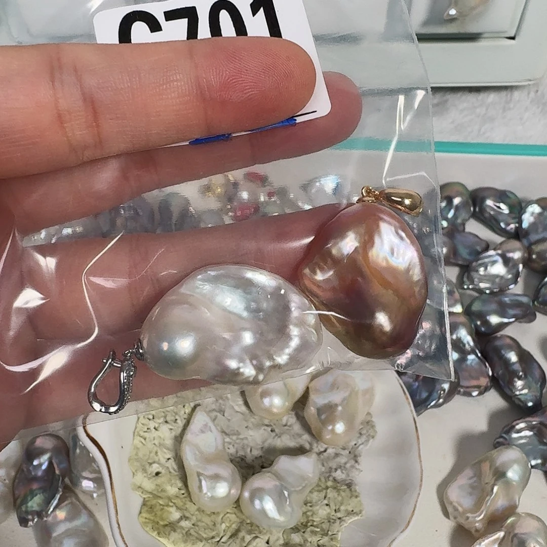 蛋***姐淡水珍珠银S925镶嵌颈饰