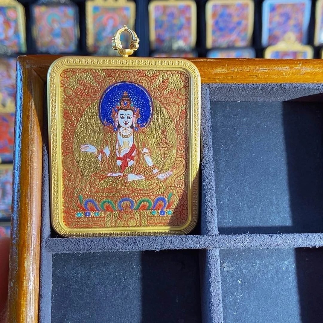 吊坠拉****尔热贡手绘唐卡大式至