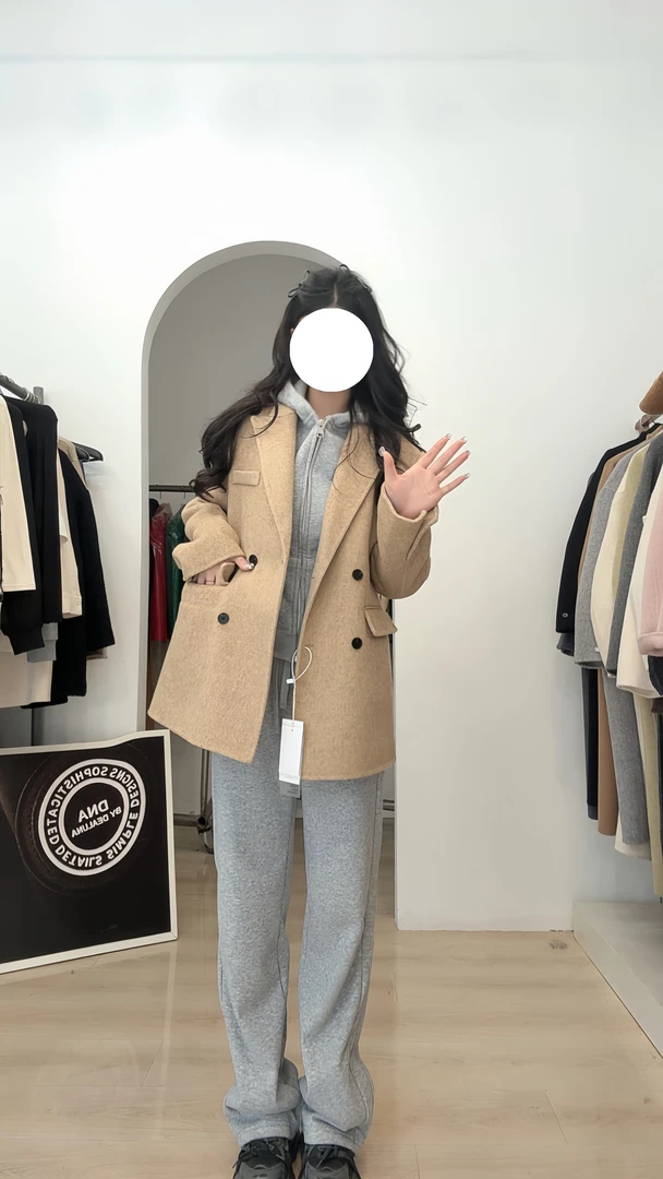 【超越妹妹同款】2025秋冬新款羊毛大衣短款时尚
