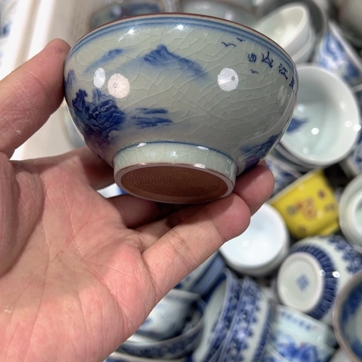 瓷片淘泥千里江山茶漏的漏