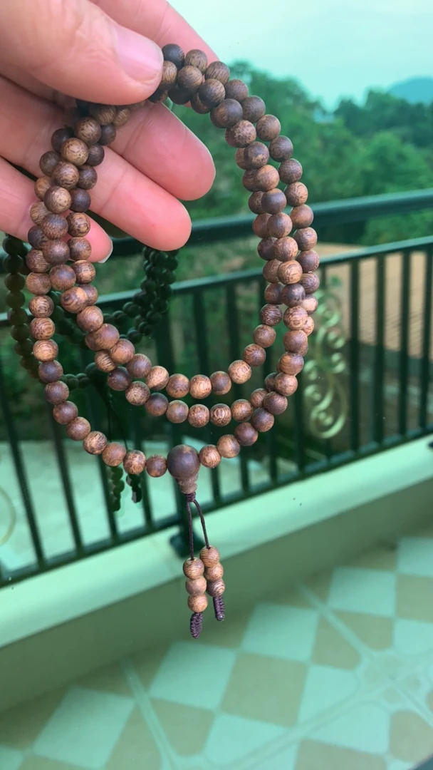沉香高结油绿棋卡6多圈手串重11克➕多样拍一