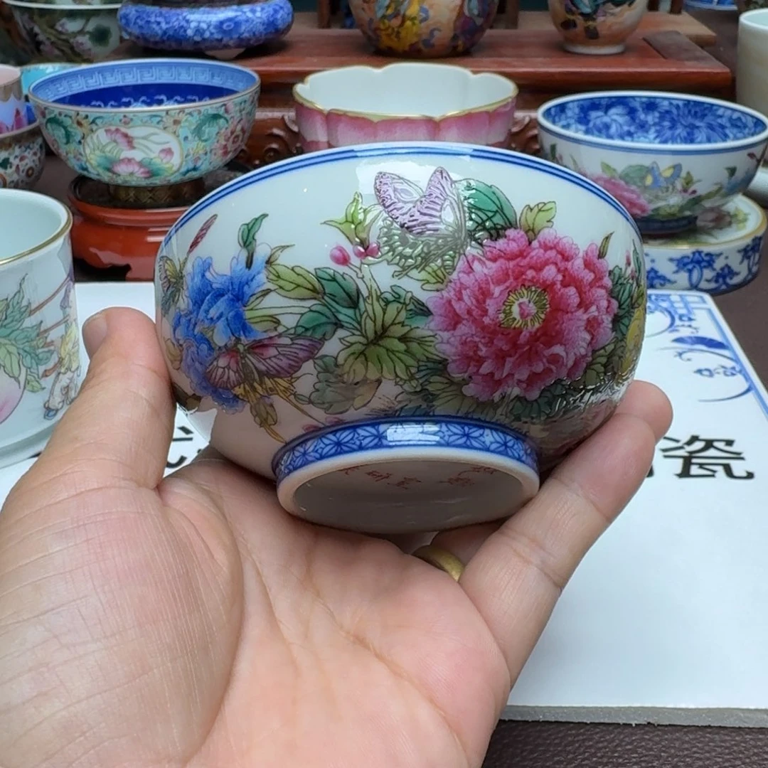 我***肚景德镇手工手绘展示