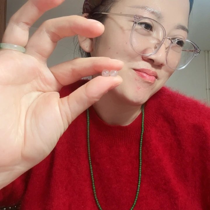 翡翠耳饰未镶嵌凯**妈天然缅甸翡翠珠子