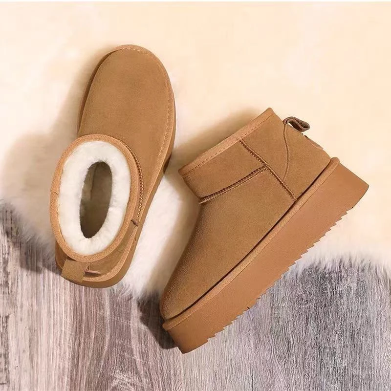 品牌雪地靴女2025新款冬季加绒加厚大码厚底防水防滑面包棉鞋女