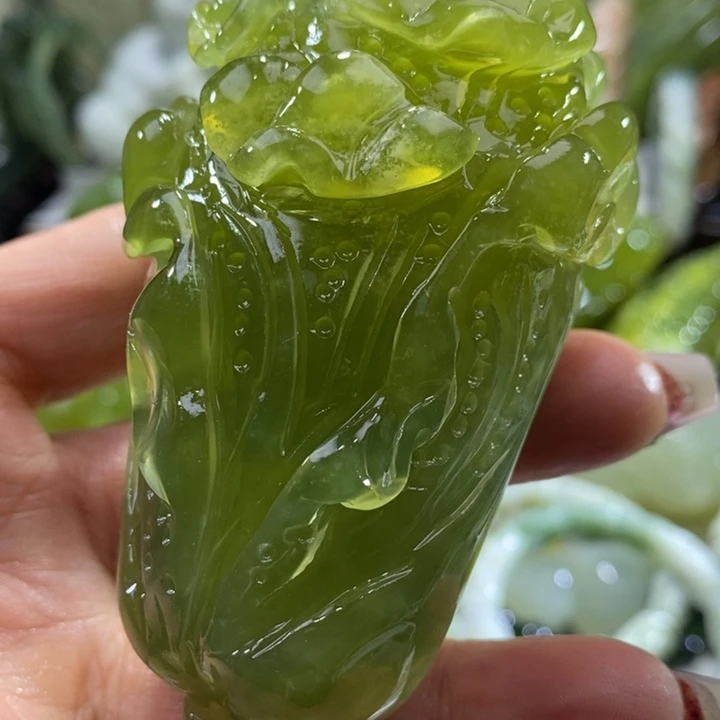 岫玉未镶嵌岫玉手把