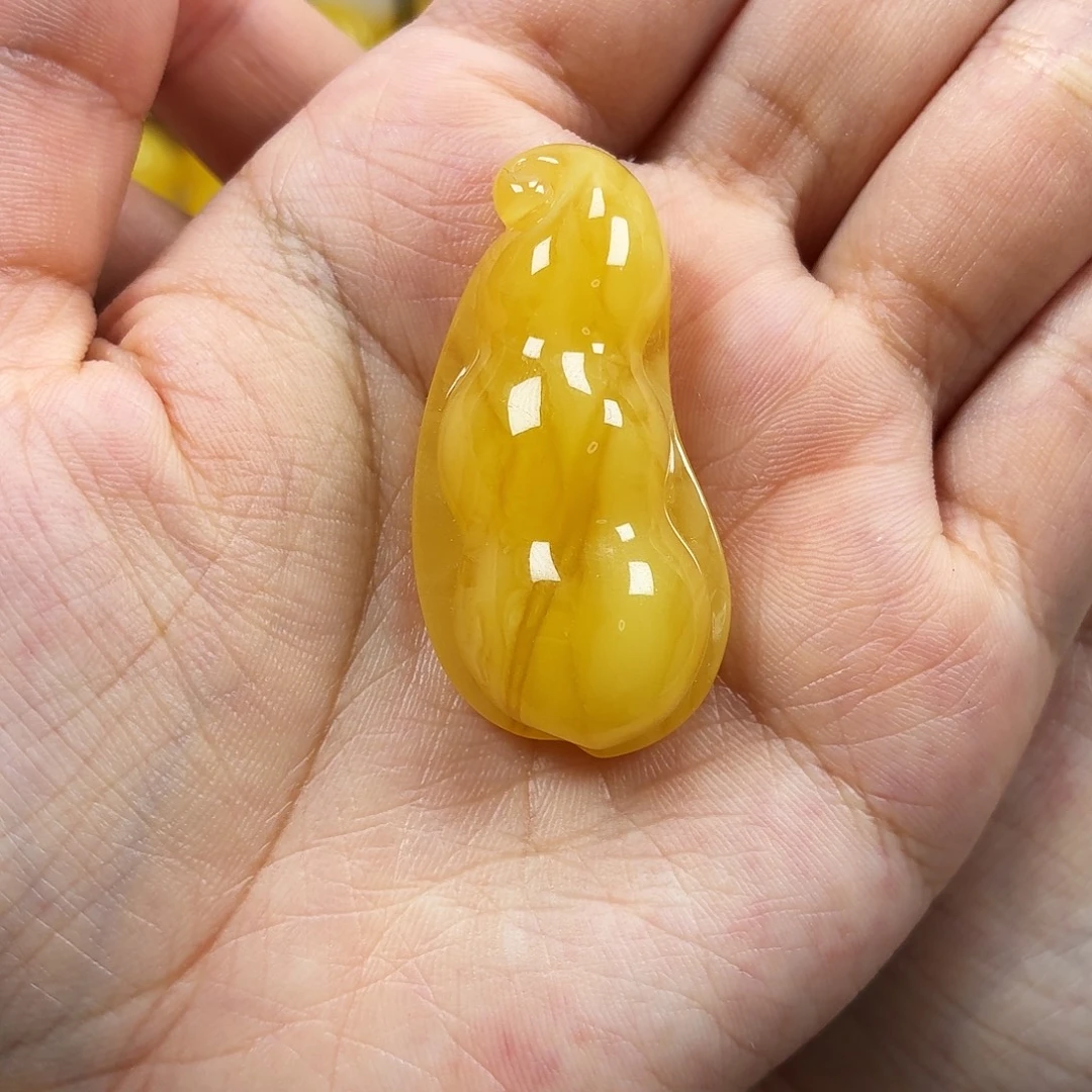 蜜蜡未镶嵌颈饰俄料妖花福豆