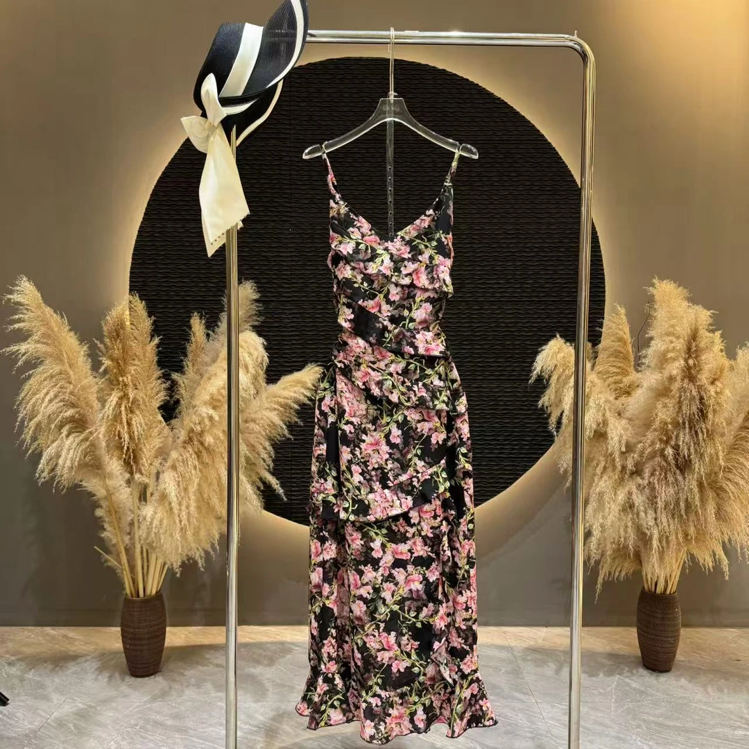 TANG-FEI胭色【海棠醉日】TF0071轻奢气质连衣裙