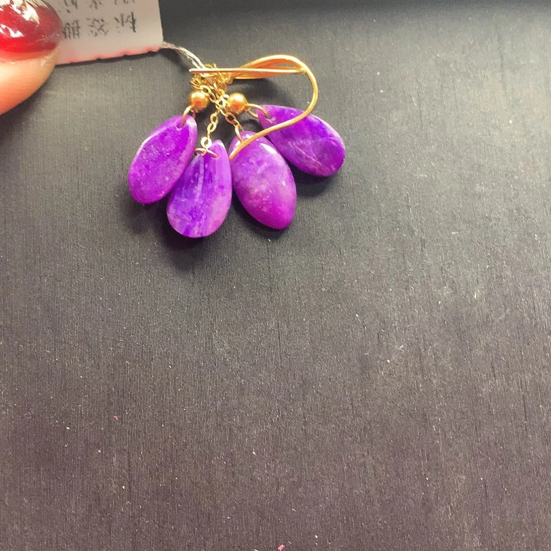 苏纪石（舒俱来）耳饰18K金镶嵌