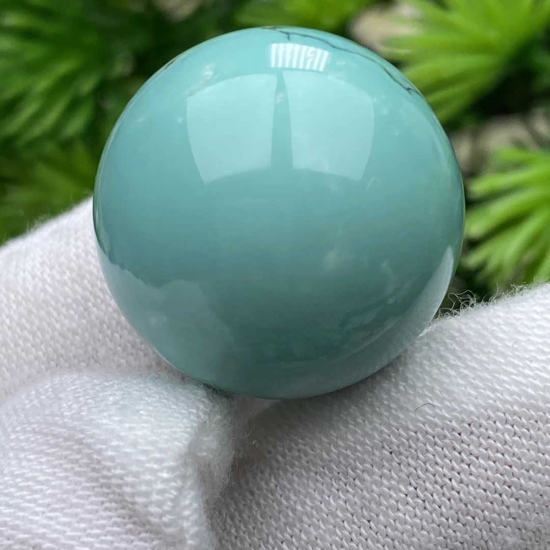 尺寸19.8mm高瓷水草纹绿松石