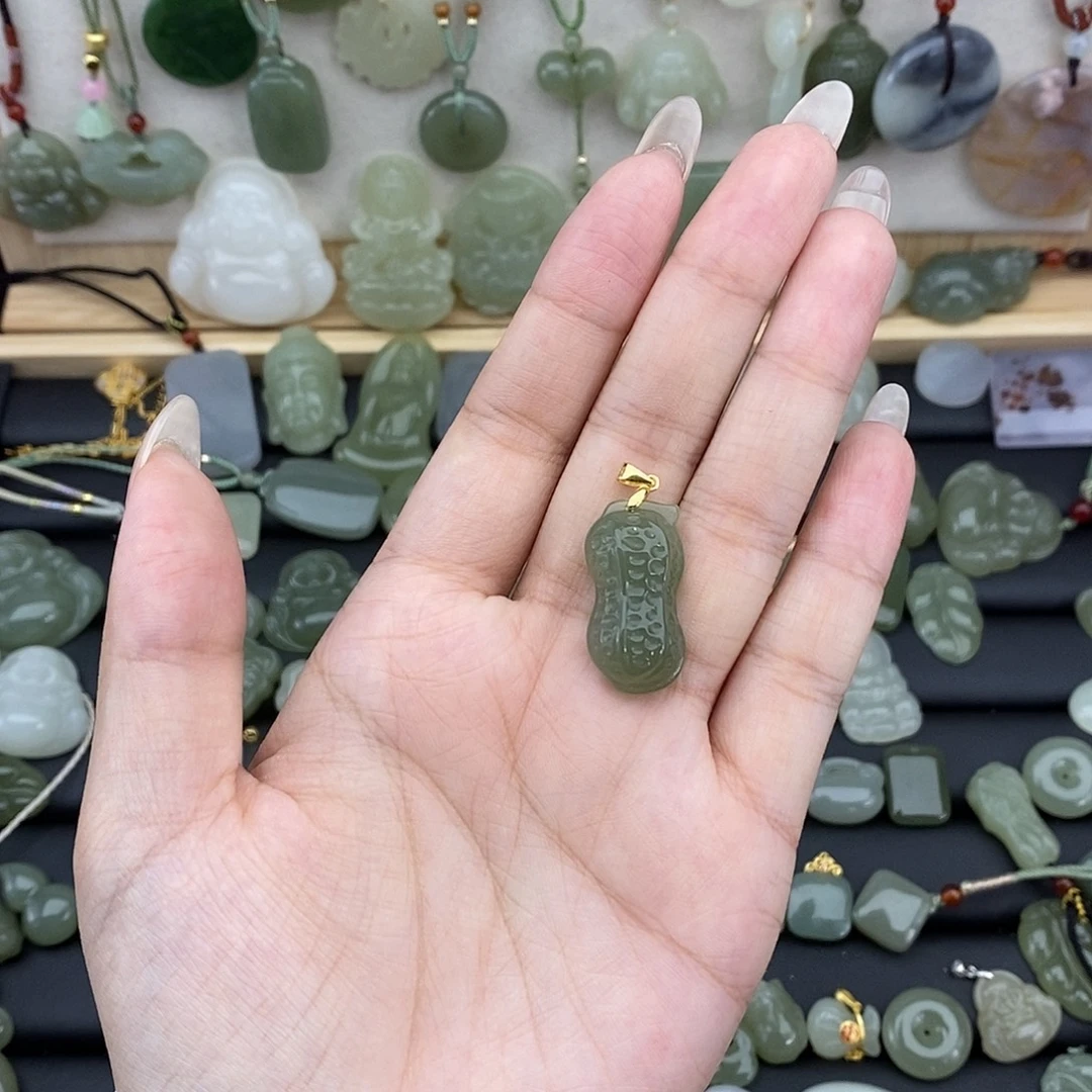 吊坠(不含链)银S925镶嵌和田玉