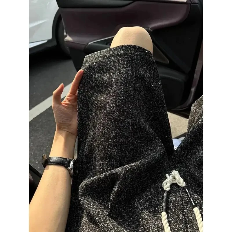 OJXR老钱风满天星冰丝短裤夏季男款小香风筒裤子设计感五分裤子