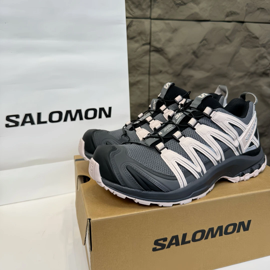 SALOMON萨洛蒙XA Pro 3D 低帮新款徒步登山鞋女款黑灰粉色 491841