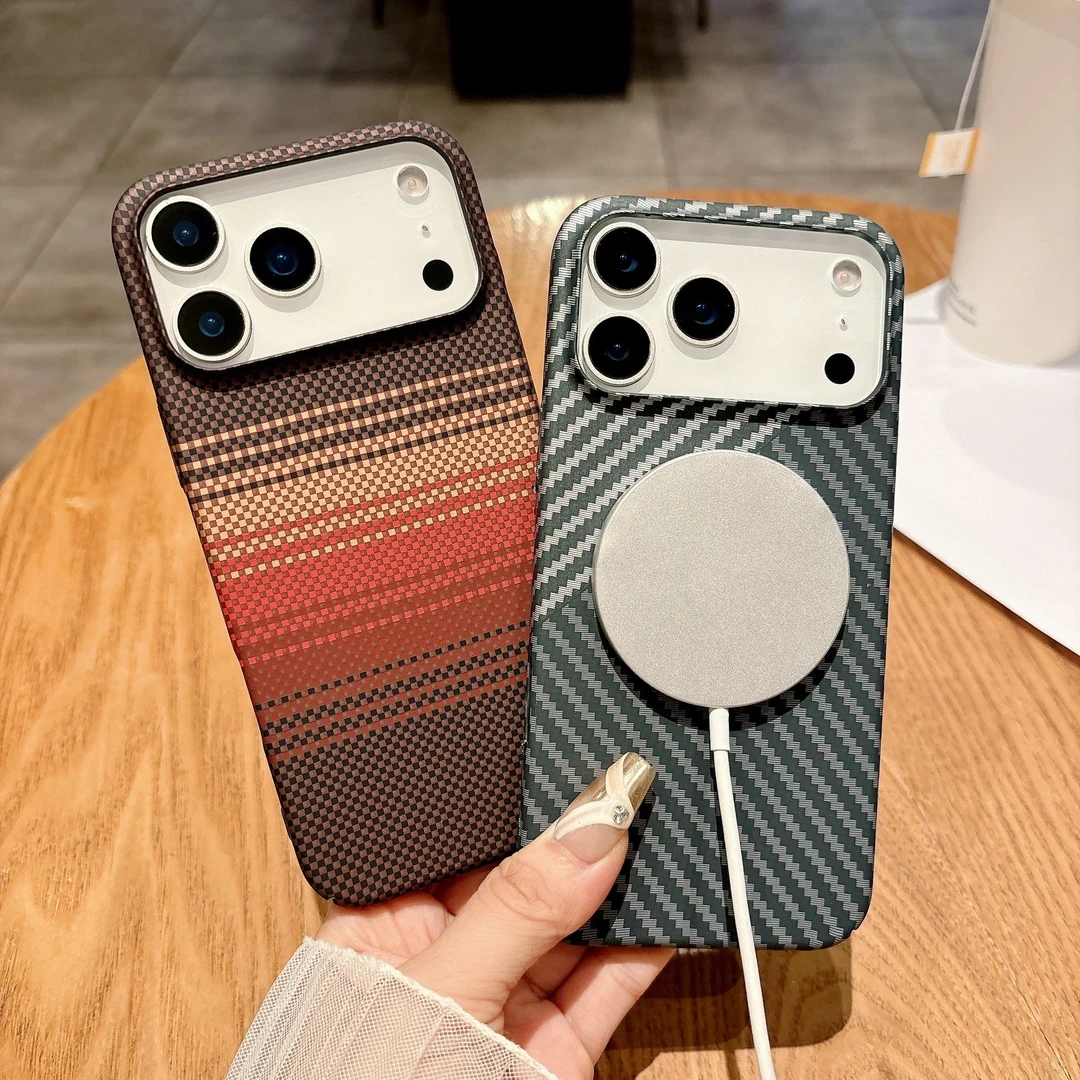 适用iPhone17promax手机壳磁吸充电苹果17pro高级感碳纤维纹17Air