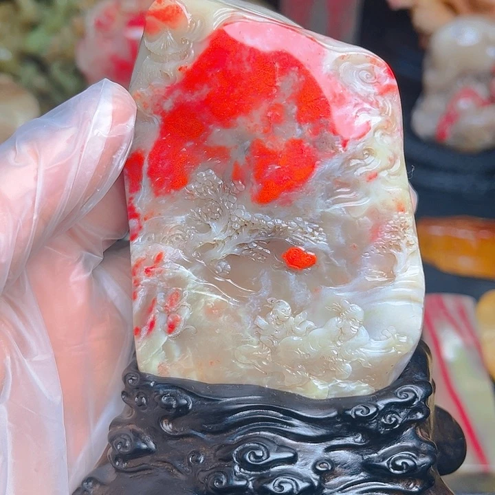 巴林鸡血石苍**夏巴林鸡血石精品摆件