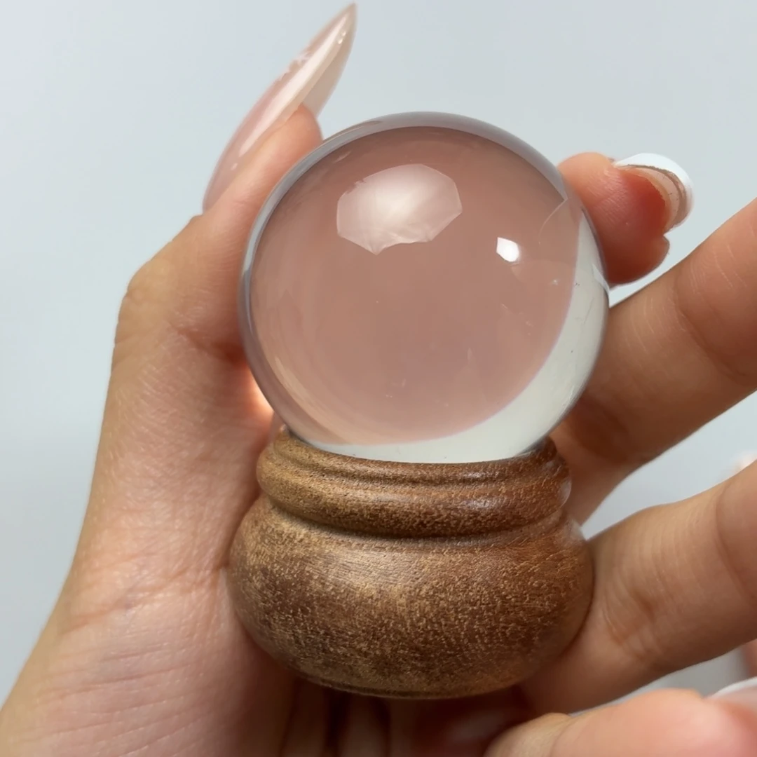 君***云珠宝半成品芙蓉石未镶嵌冰透粉38.6mm