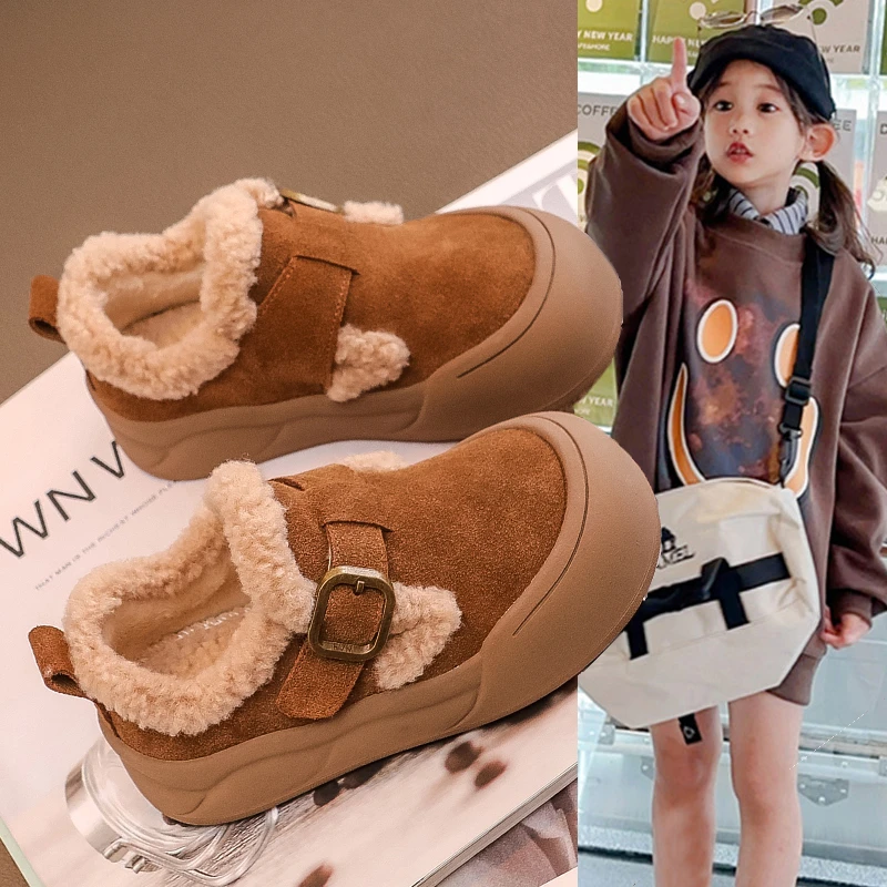 儿童棉鞋秋冬加绒鞋2025新款女童时尚冬季大童棉鞋保暖软底冬鞋潮