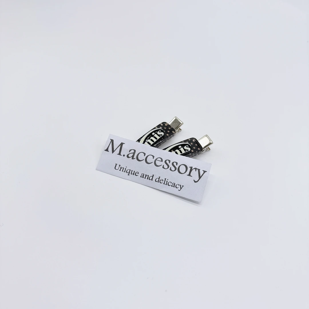 Mi33 韩版饰品 波点字母鸭嘴夹边夹 J062011