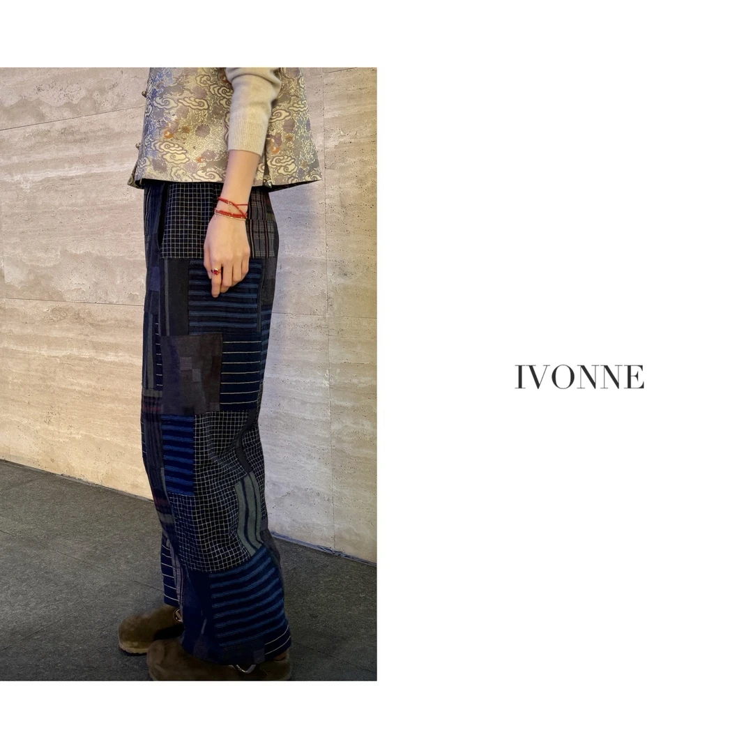 IVONNE ｜百家布裤 2025早春 重磅半手工 廓形立裁休闲阔腿裤