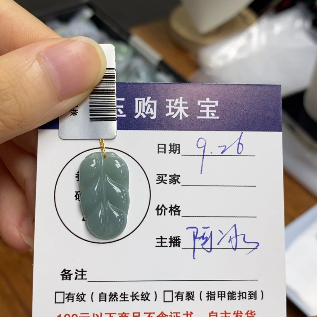 颈饰未镶嵌翡翠叶子