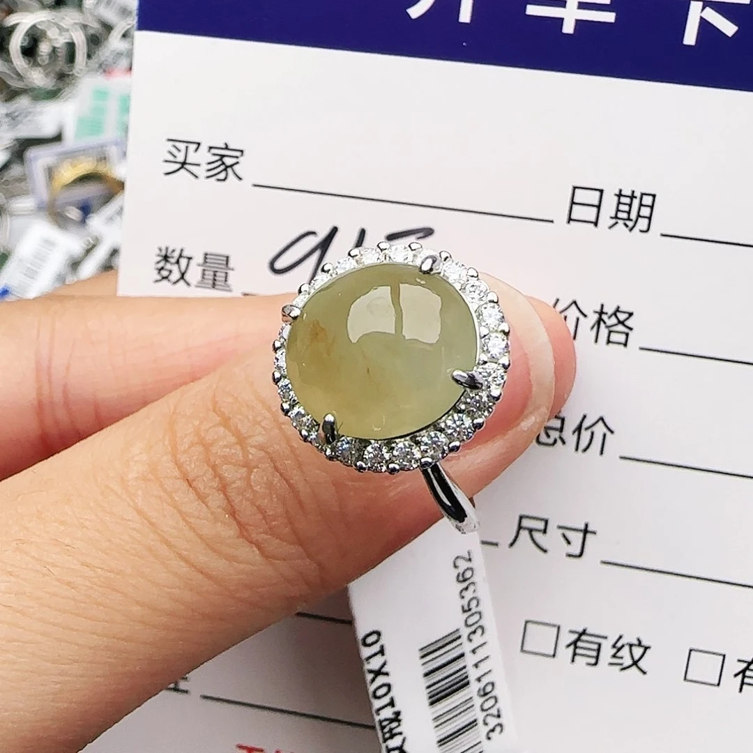 银S925镶嵌戒指翡翠戒指