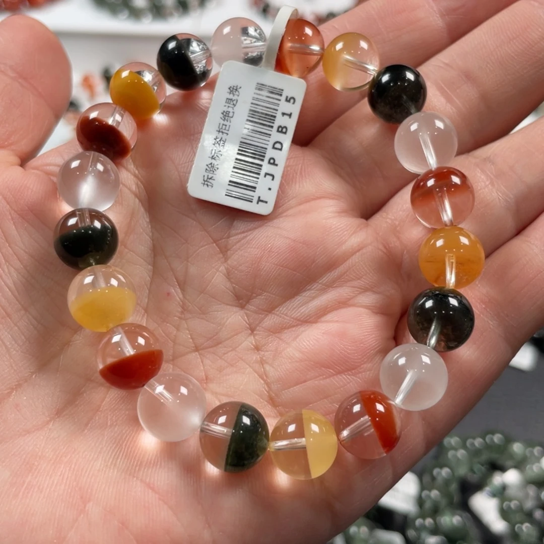 水晶手串未镶嵌四季幽灵聚宝盆10mm左右