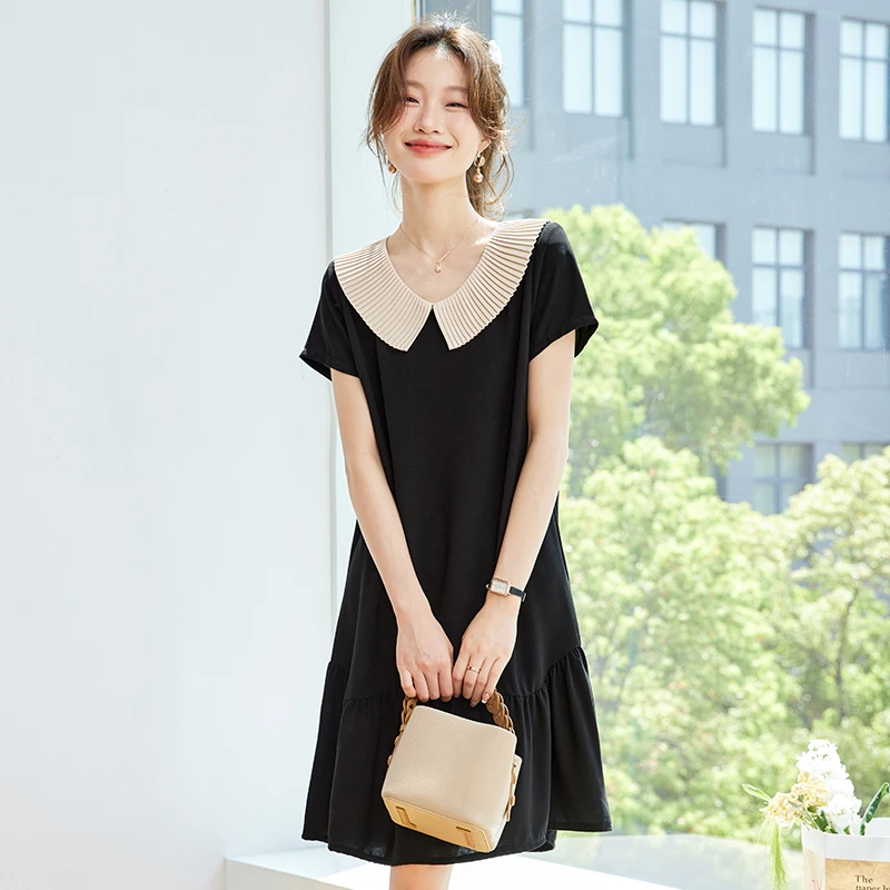 正品哥弟新款显瘦百搭连衣裙女装夏季时尚气质轻奢风法式洋气长裙