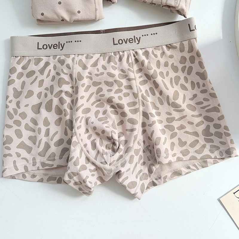 贾鲁萨加高端时尚秋季男士纯棉质透气抗菌裆豹纹潮流休闲平角内裤