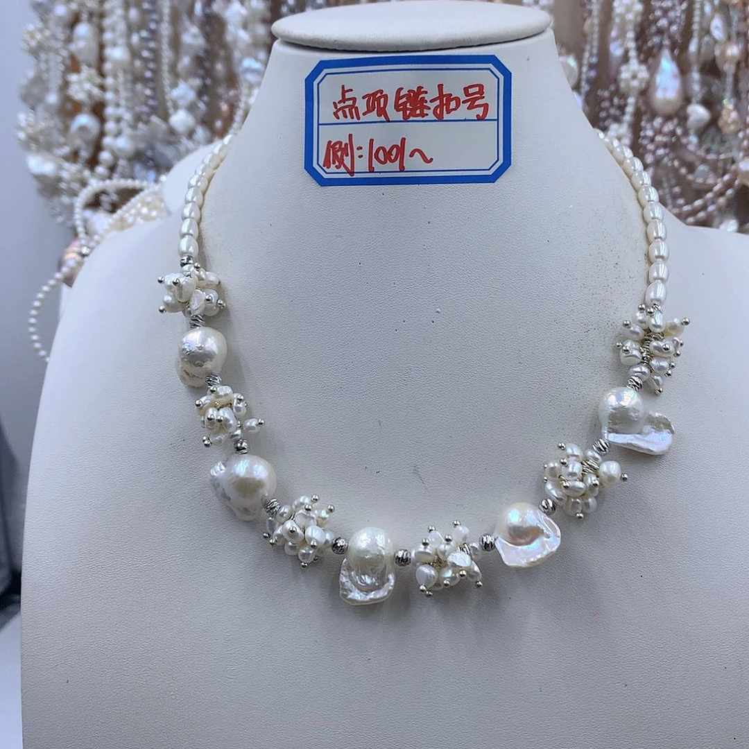 银S925镶嵌项链耳饰淡水珍珠