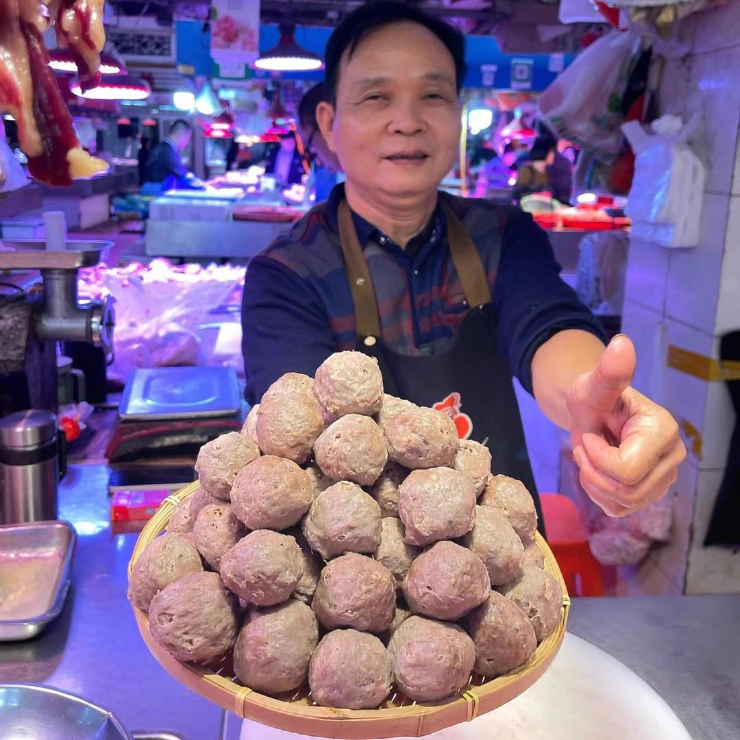 通发汕头牛肉丸潮汕正宗纯牛肉手打火锅烧烤丸子牛筋丸潮洲特产