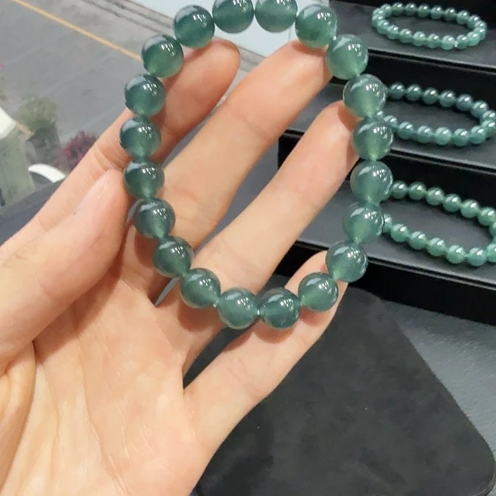 蔷***人翡翠未镶嵌手链手串