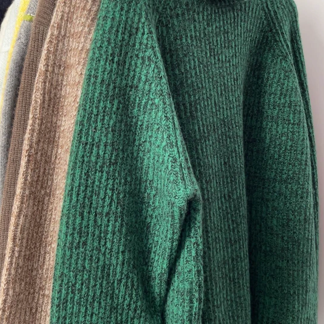 花纱 元宝针 高领 羊绒衫