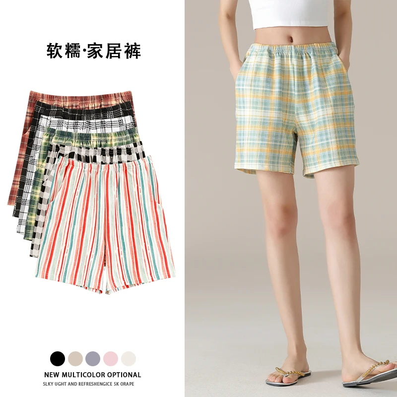 睡短裤女士夏季薄款居家三分裤纯棉大码短裤全棉单件家居裤7A抗菌