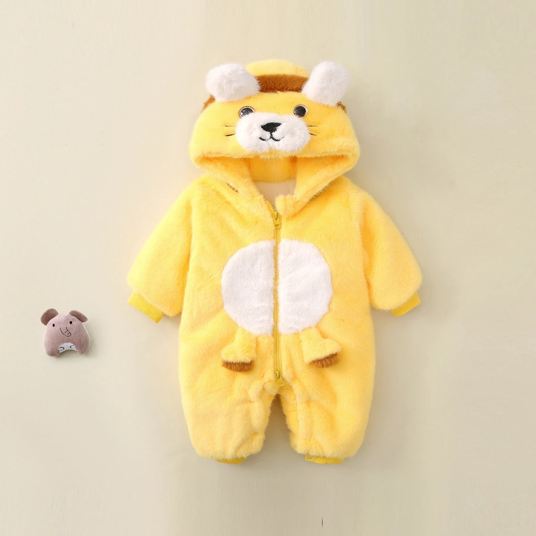 【蓝色王国】超可爱狮子爬服睡衣连体衣秋冬婴儿毛绒连体衣哈衣加厚