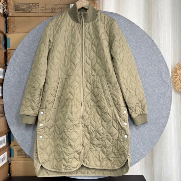 1105中长款宽松保暖编织立领秋冬长袖棉服