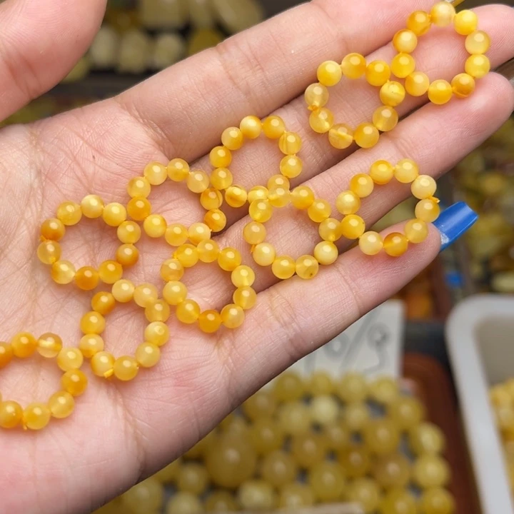 蜜蜡未镶嵌珠宝奇石160-微瑕福利小米珠卡3+跑环卡环一个