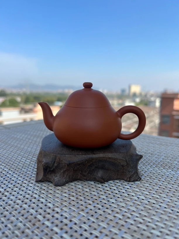 超薄纯手工朱泥鸡蛋黄工夫茶小品110cc壶梨形全手工