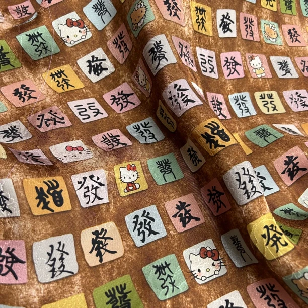 【百发Kitty】 可爱猫咪 人丝面料香云纱 服装面料