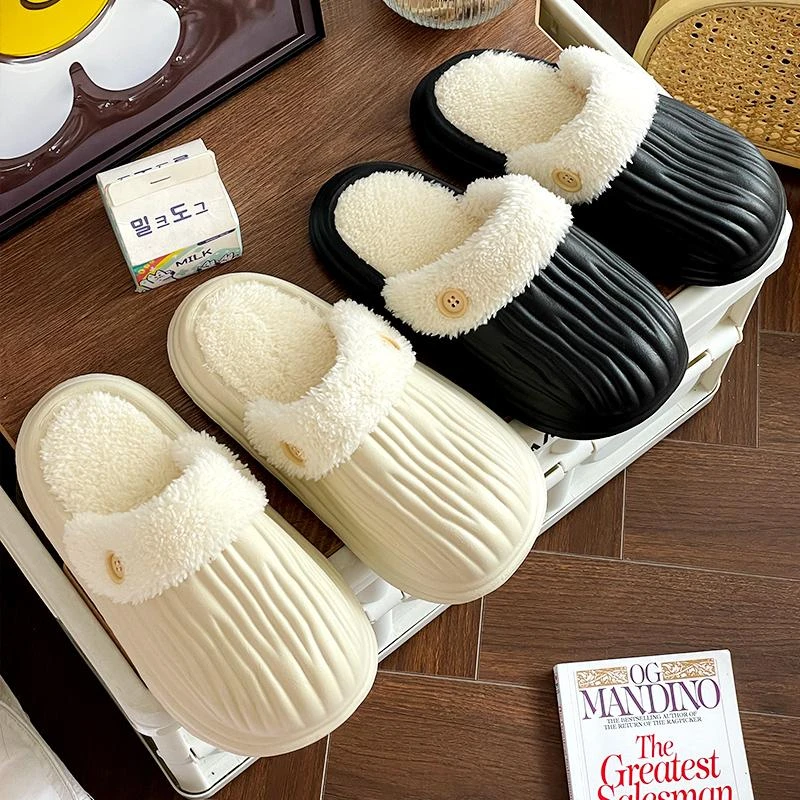 秋冬季可拆卸内胆棉拖鞋女2025新款防滑防水家居外穿棉拖秋冬拖鞋
