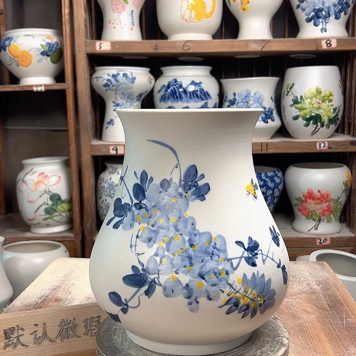 陶鱼尾高27兰兰紫藤陶瓷