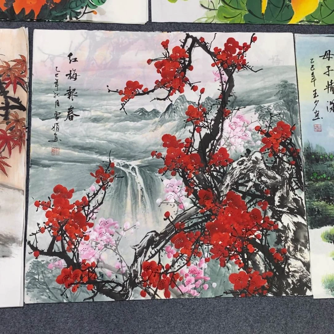 国画尺寸70✖️70四尺精品斗方手绘画